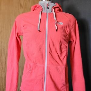 Pink and Grey Zip Up North Face Fleece
